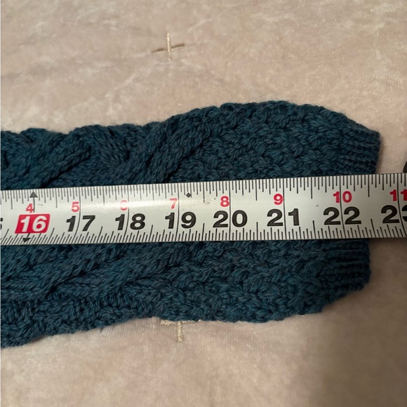 NWT ARAN Mills Women's Sz S 3 Button Long Soft Merino Wool Cardigan Marine Blue - Picture 11 of 14